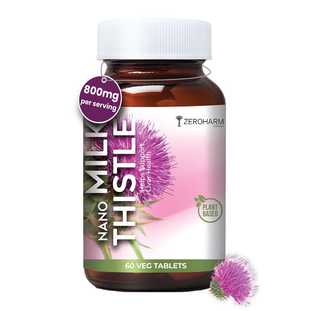 Sponsored Ad - Nano Milk Thistle - 800 mg with 80% Silymarin Extract (30:1) for Liver Detox, Cleanse, Antioxidant Support & Metabolism - High Absorption Supplement for Men & Women - 60 Veg Tablets