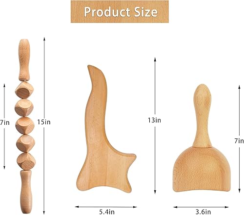 Miniatura 2 de Bipily Herramientas de masaje de terapia de madera Masaje que ahuecan la terapia establece herramientas de escultura de madera para el masaje