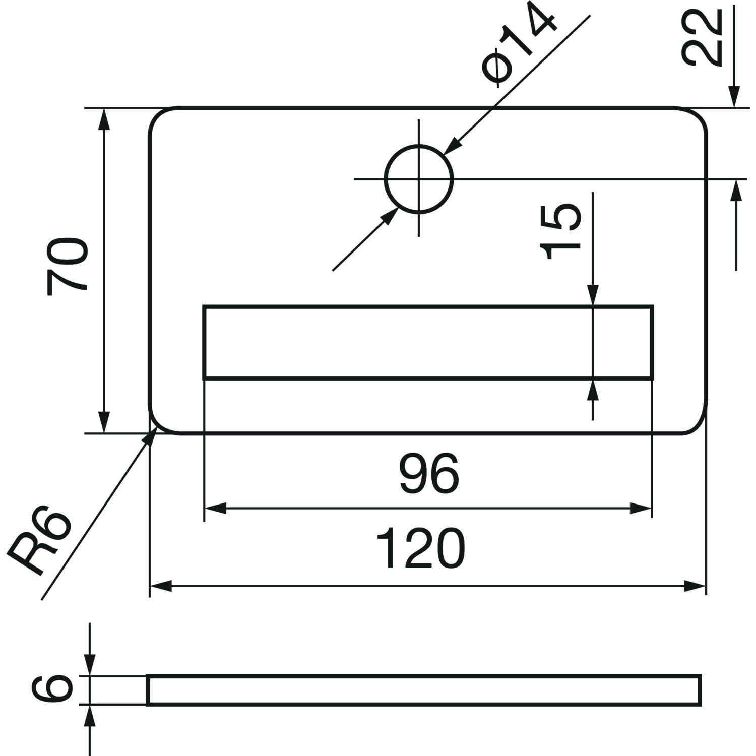 Grund Uñeco Naensschild . Puerta Gucker, 120 X 70 X 6, 170 ° De La
