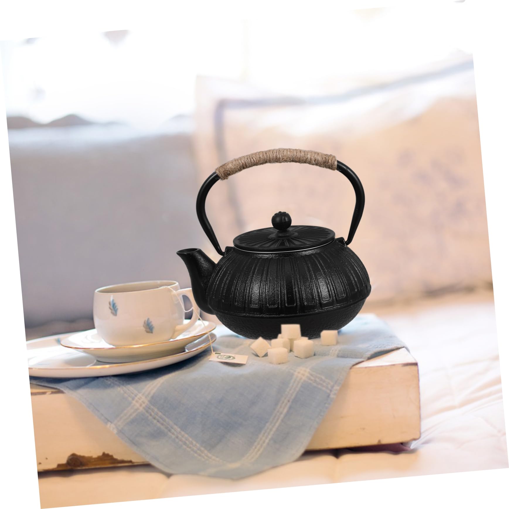Yardenfun Gusseisen mit Infuser Japanische Robuste Bauweise Elegantes Design für Grünen und Kräutertee Teesieb