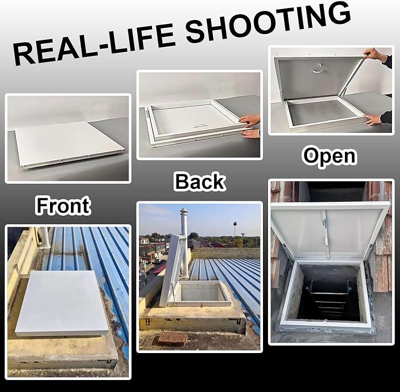 Claraboya de aluminio con varillas hidráulicas de 60 x 60 cm, diseño antirrobo, ventilación de eficiencia energética para techos residenciales, ventana de techo de metal ideal