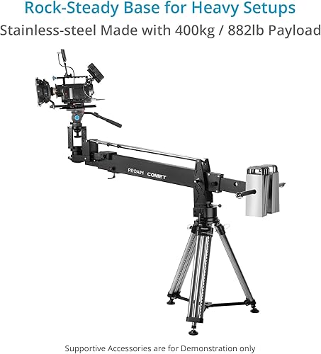 Miniatura 8 de PROAIM Mitchell - Soporte de trípode para cámara resistente para deslizador, horca y cabezales engranados. Rango de altura de 28.8 a 49.2 pulgadas.