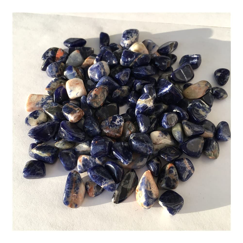 Cristal curativo Natural Azul Venas Piedra Grava Azul Cristal Piedra Grava Acuario jardín energía curativa Piedra Decoración Crystal Specimen (Size : 500g)