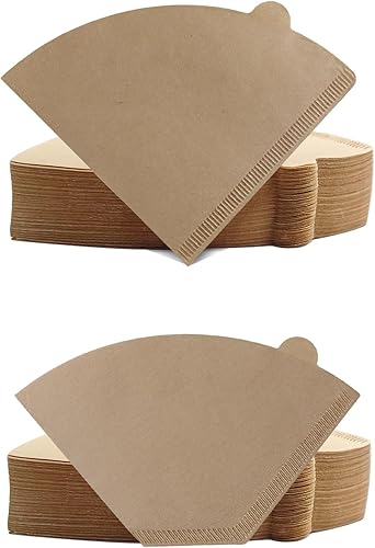 Miniatura 1 de Filtros de café de papel, 200 filtros de café desechables elaborados a mano (marrón, grande)