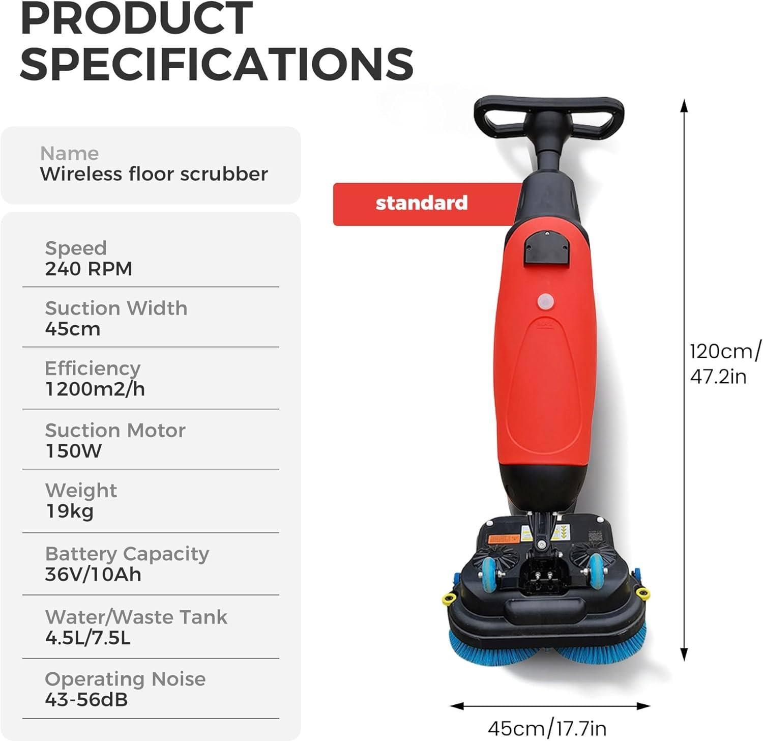 Mini estropajo de suelo con rotación de 360° para uso doméstico y de oficina, diseño de grado comercial para una limpieza eficiente en espacios pequeños
