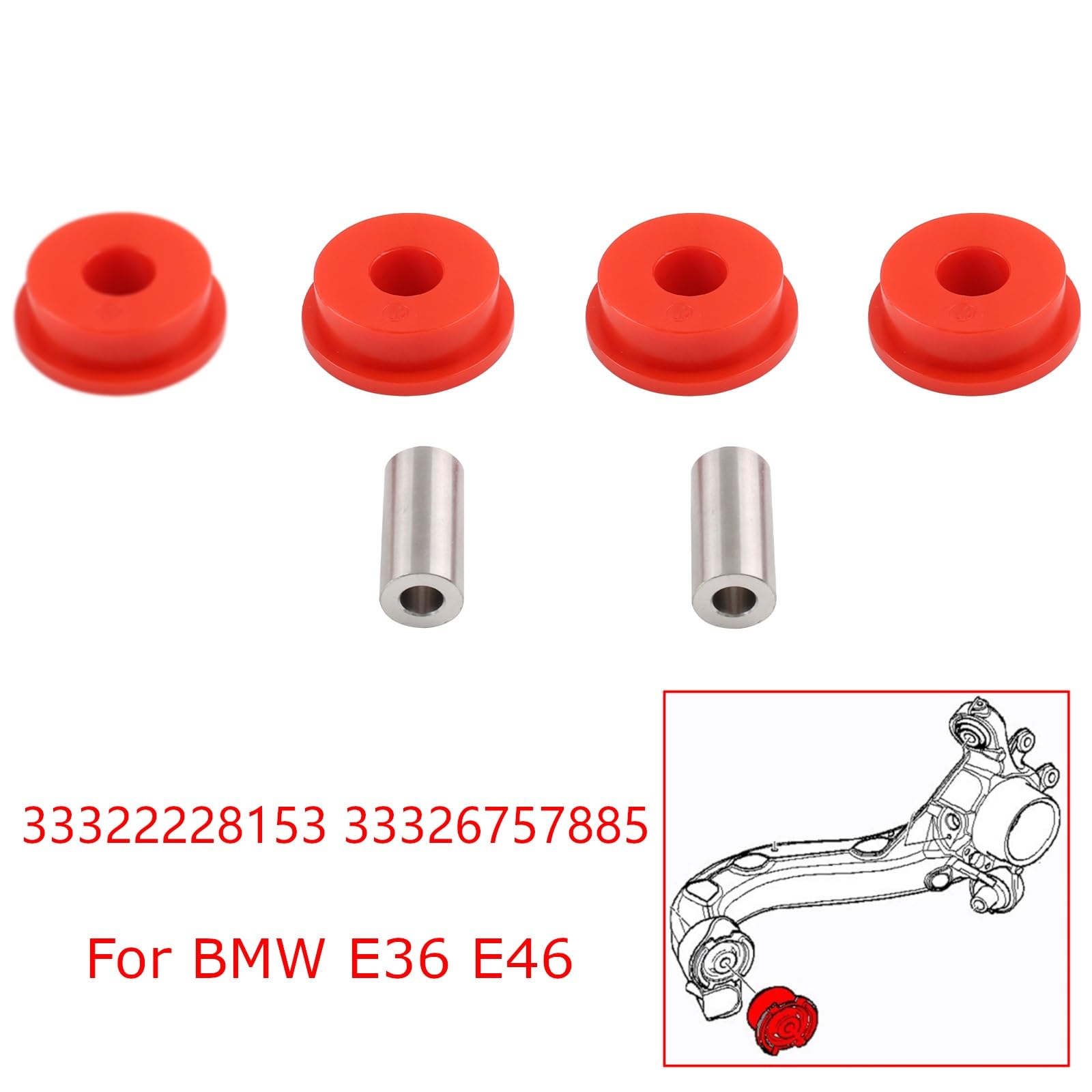 Zawieszenia Wahacz Tuleja górna Pasuje do Bmw E36 E46 X3 E83 318 323 325 328 M3 33326770786 33321097009 tylne tuleje wahaczy wleczonych