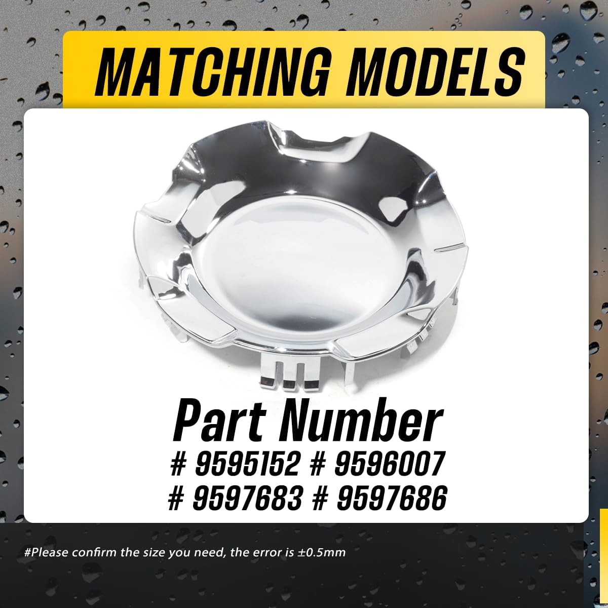 1Pc Wheel Center Caps for 1999-2013 Chevy Silverado 1500 2003-2013 Avalanche 2001-2014 Tahoe Suburban 1500 Wheel Rim 180mm(7.09in) Chrome Hub Cap, Replacement 9595152 9596007 Wheel Cover