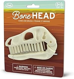 Genuine Fred BONEHEAD Folding Brush and Comb, Fun Dinosaur Design, Hair Care Tool and Detangling Comb, Convenient for Travel and Diaper Bags, Fun Gift or Stocking Stuffer
