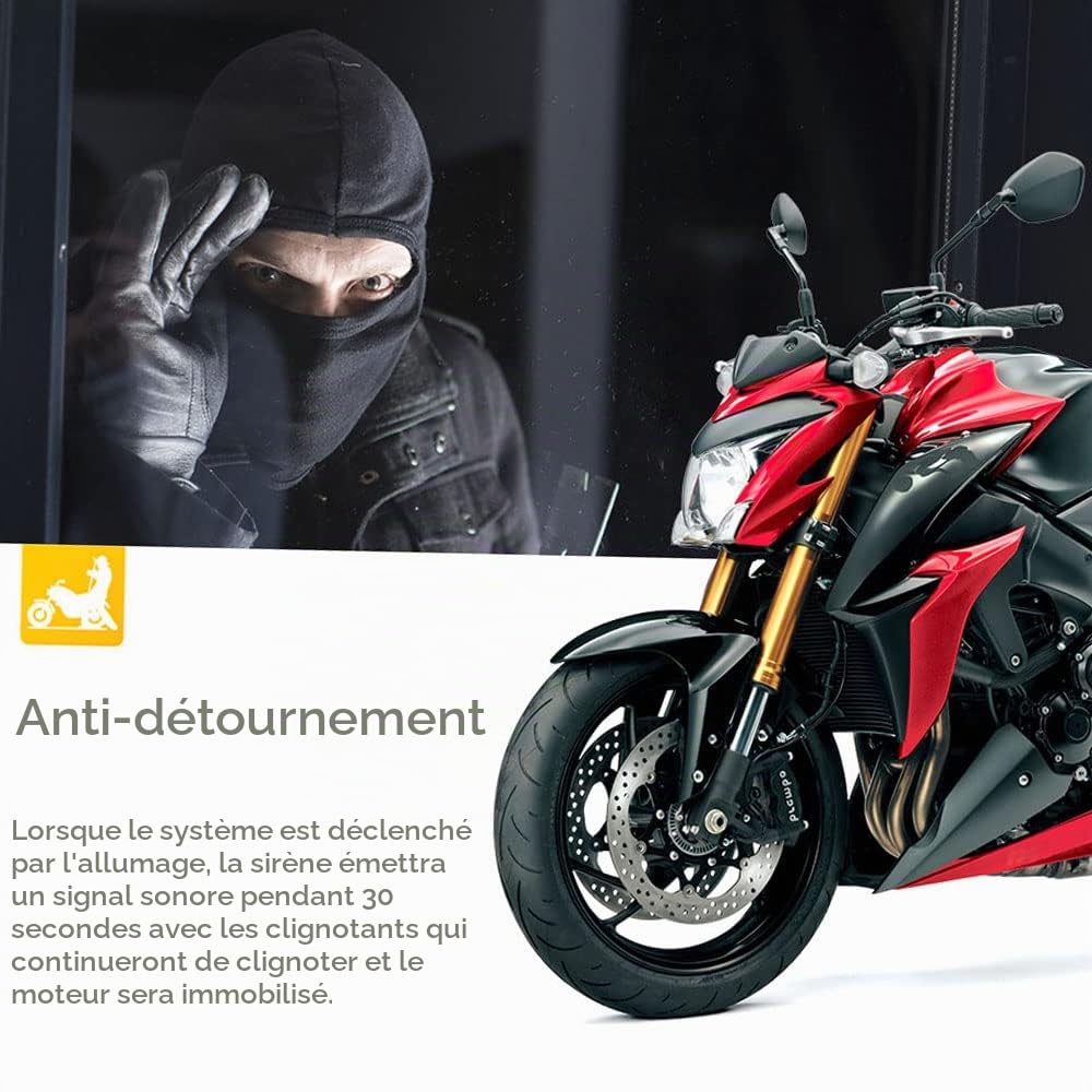 Antivol Moto ERYUE 1 Voie 986E Alarme Système Moteur Démarrage Distance Immobilisation Mini Émetteur