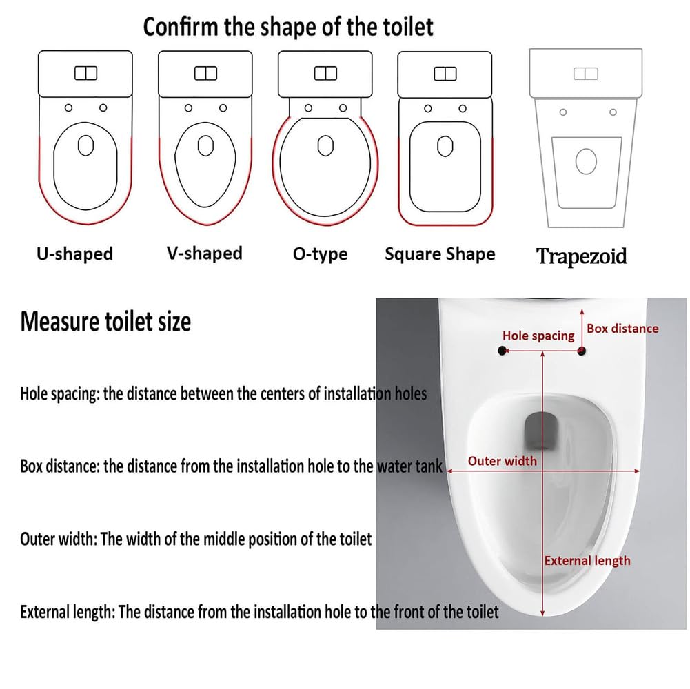 Wttfc Tavoletta WC Universali Forma Quadrata,Sedile WC Urea-Formaldeide Chiusura Ammortizzata,Coperchio Water con Sgancio Rapido A Un Pulsante,Nero ASSE WC,Coprivaso,Square