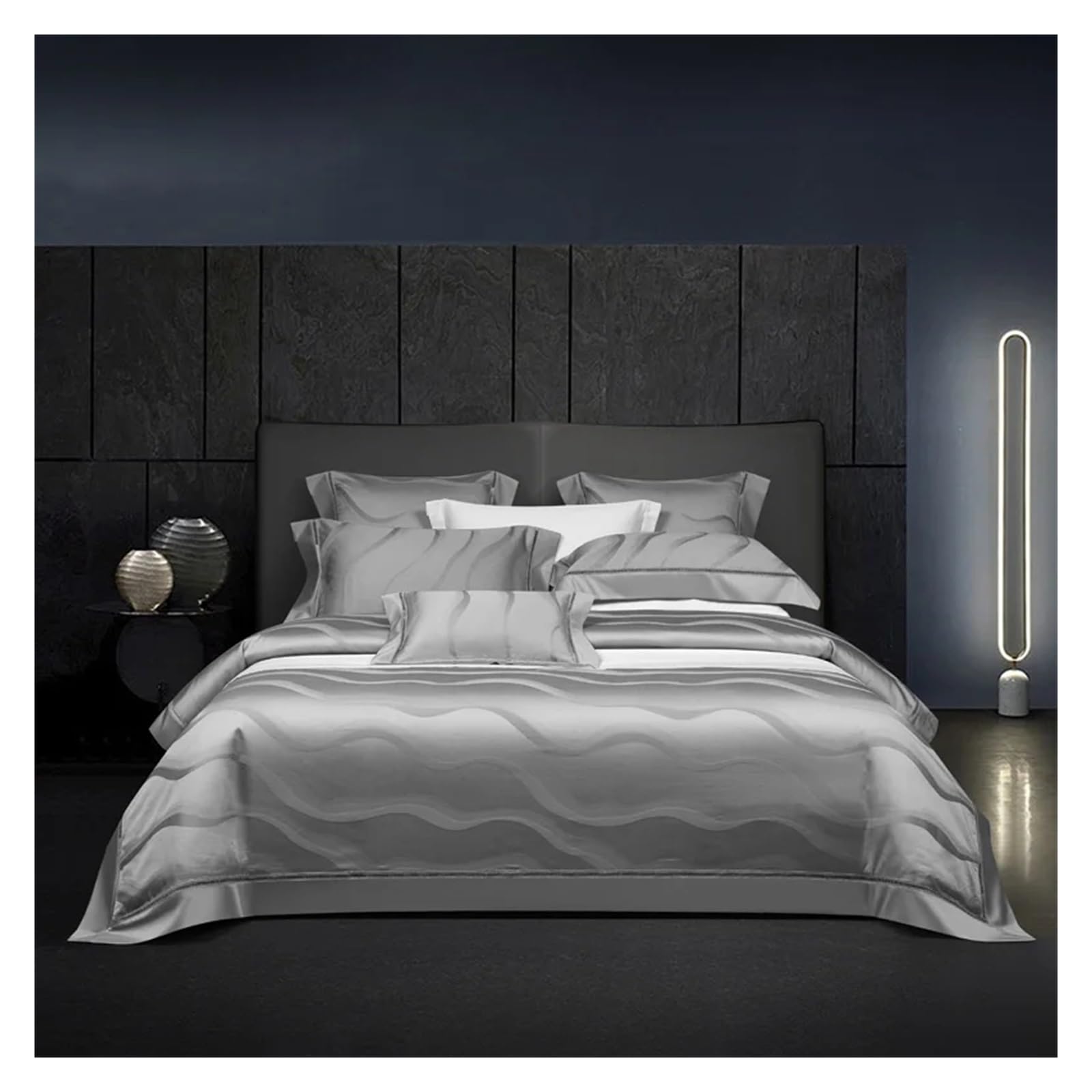 Sbcgfy B Ed Four Pieces Set, Edding Set, Egyptian Cotton 1000Tc, Jacquard Hollow Duvet Cover, Luxury Sheets, Rocade Dyed Pillowcases,-King 4Pcs