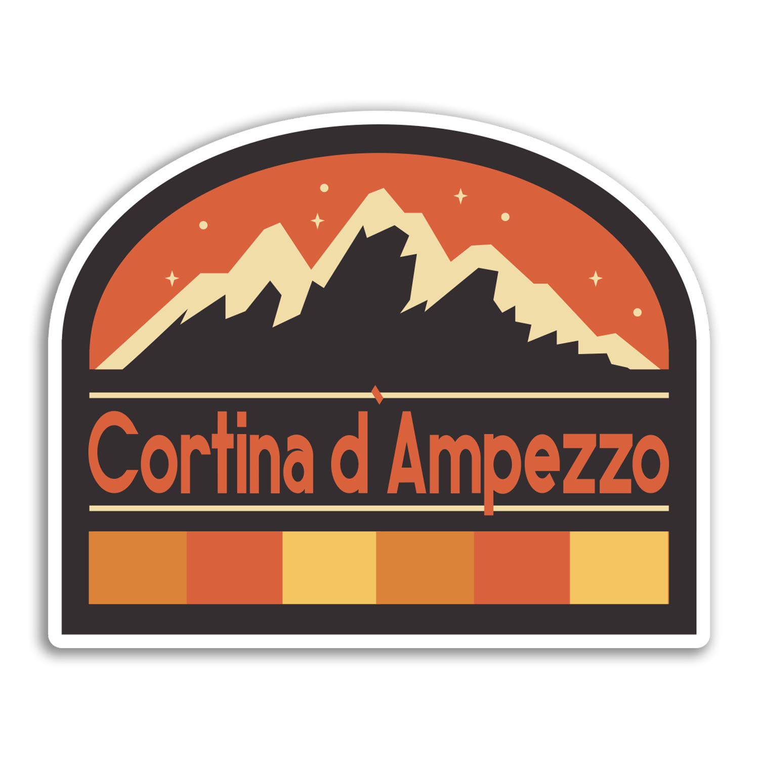 Destination Vinyl Ltd Multi 2 X 10Cm Cortina D'ampezzo Italy Vinyl Stickers - Sticker Laptop Luggage #32945 (10Cm Wide)