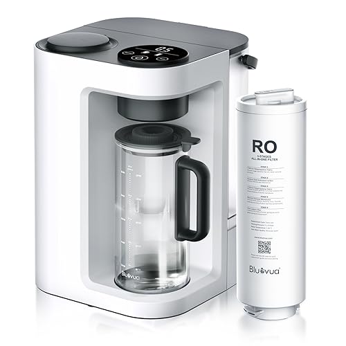 Bluevua RO100ROPOT-LITE - Sistema de filtro de agua de ósmosis inversa para encimera, purificación de 5 etapas, 31 de puro a drenaje, purificador de