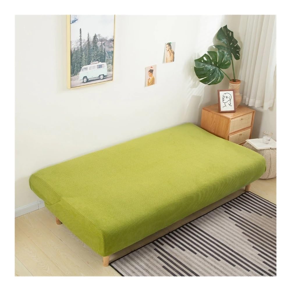 Copridivano senza braccioli, in tessuto di pile polare, in tinta unita, senza braccioli, grande, elastico, pieghevole, decorazione per la casa (rosa, L 190-210 cm)