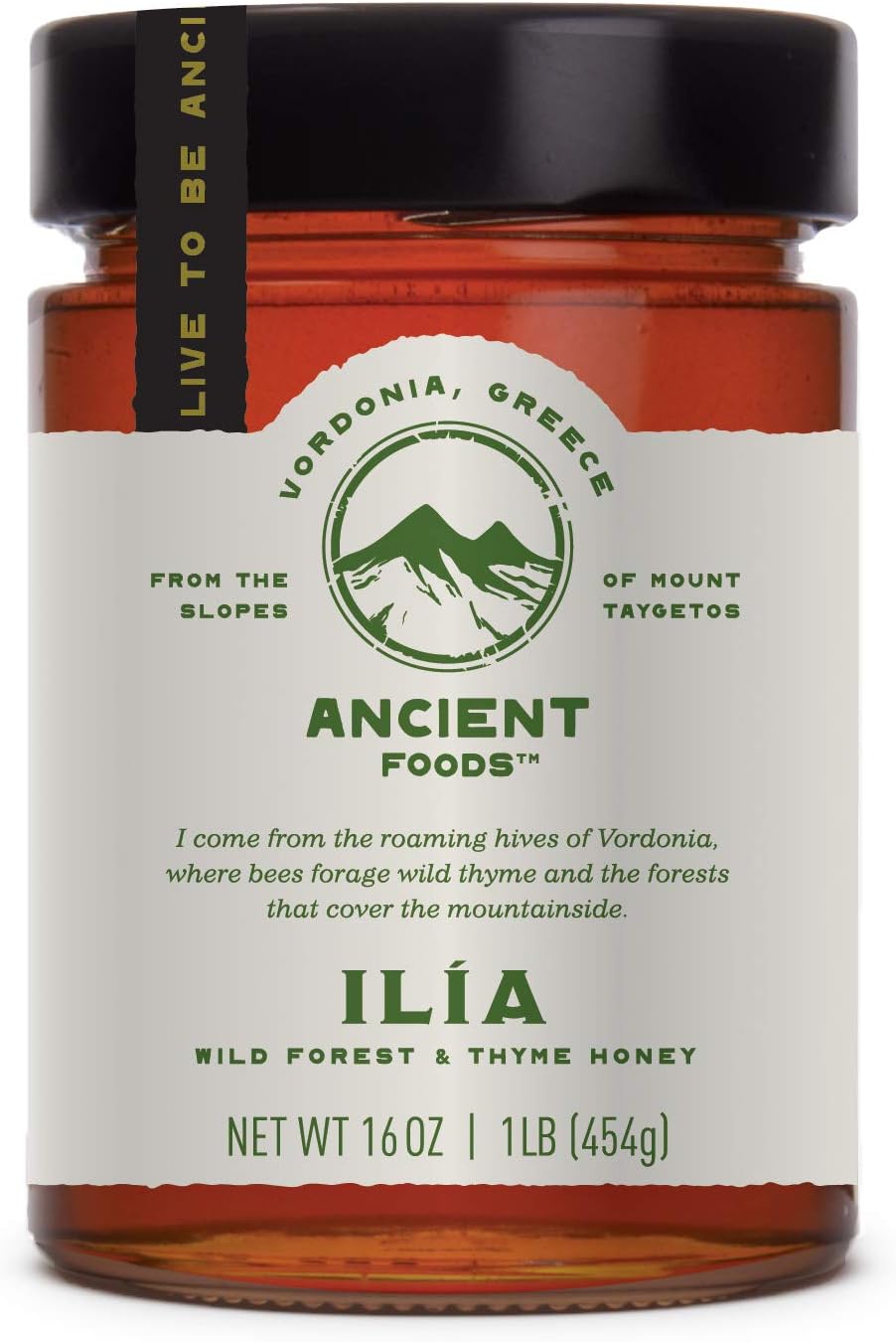 Organic Honey by Ancient Foods - Raw Unfiltered Authentic Organic Greek Honey from Greece | Unfiltered Wild Forest from Vordonia, Greece | 454g (Ilia)