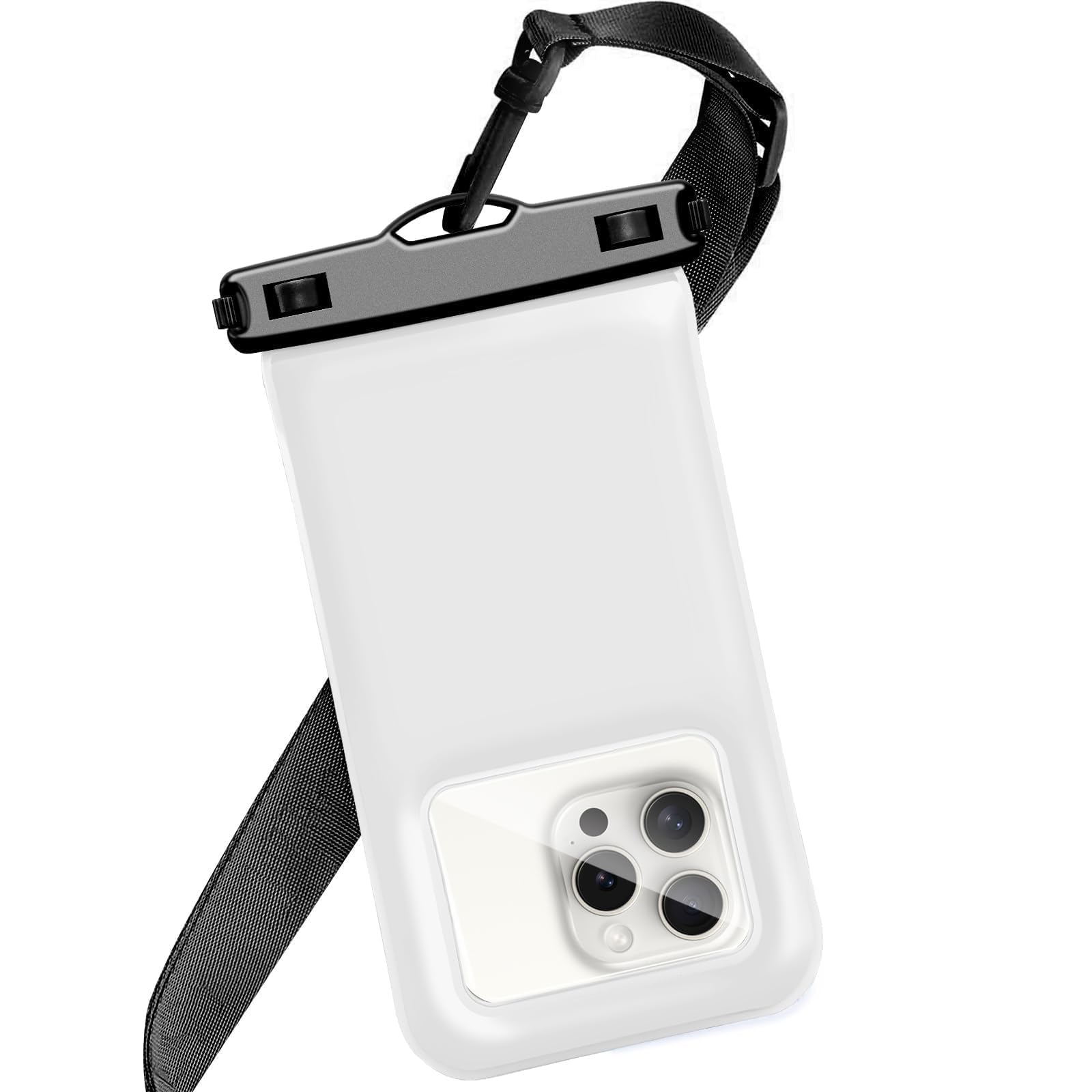 Foweroty Floatable Soap Bubble Waterproof Phone Pouch/Case with Crossbody Lanyard for iPhone 17 16 Pro Max/15 Pro/14/13/12, IP68 Cellphone Dry Bag