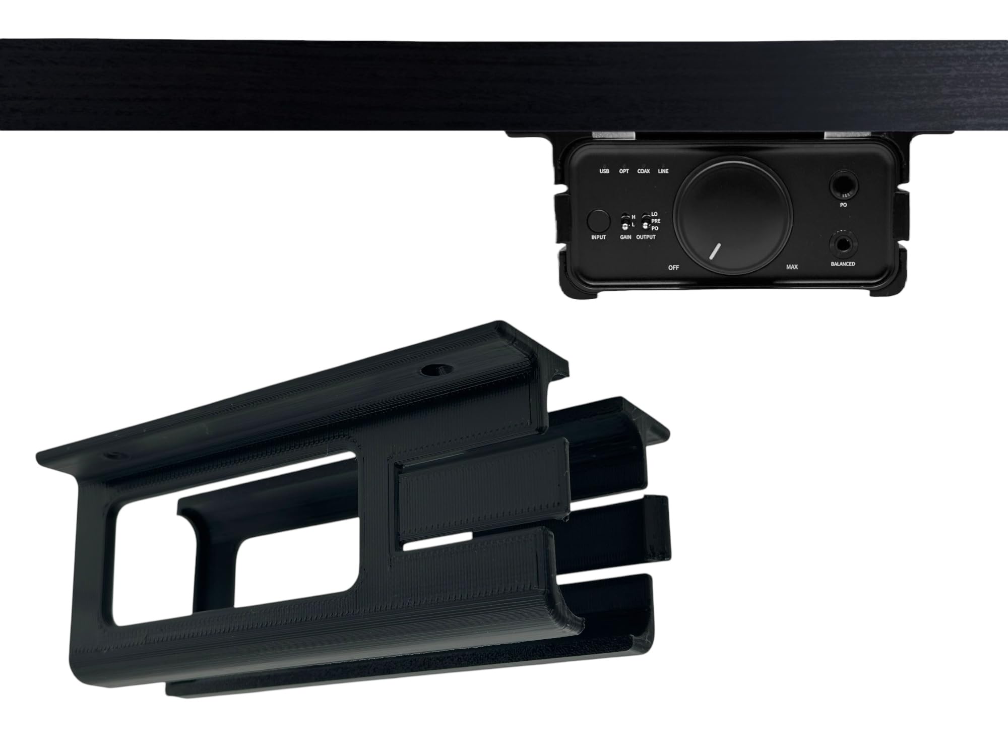 Iron Prints Desk Mount Kit for FiiO K7 - Mounting Brackets with Reversible Retention Clips - Secure Audio Mount Accessories