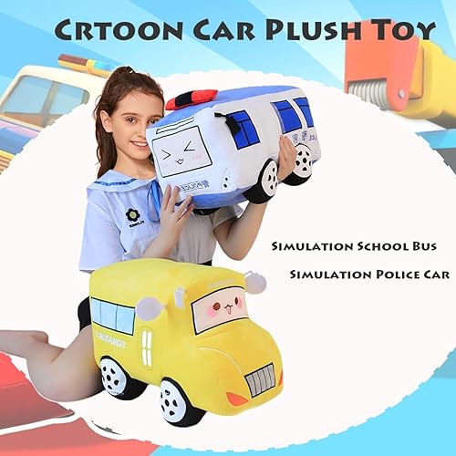 Miniatura 3 de ELAINREN Juguete de peluche de coche de policía de simulación en 3D, regalos de peluche para niños, forma de coche de dibujos animados, decoración
