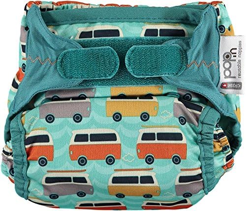 Close Parent Pop in Cloth Nappy with Caravan Design, One Size Green