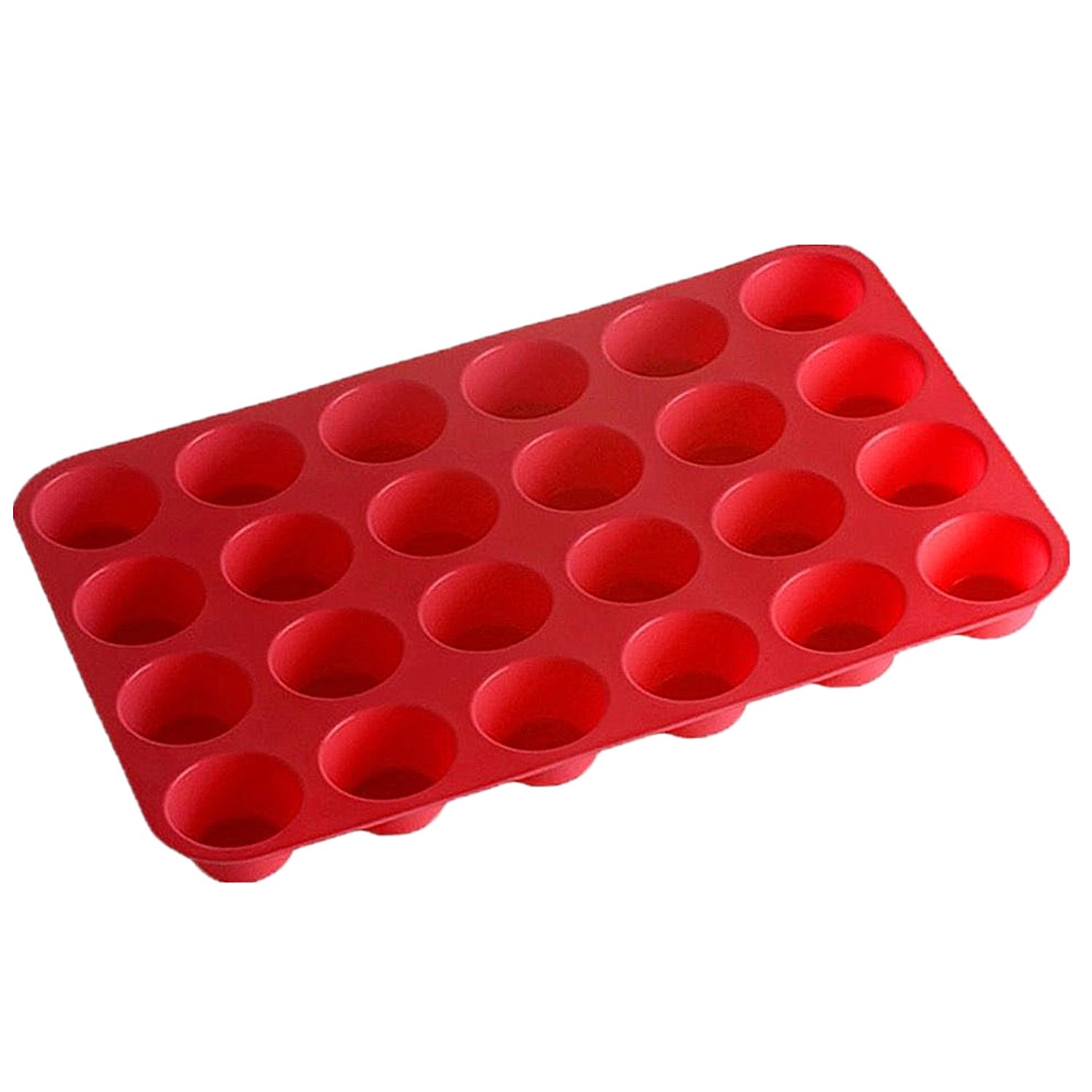 24 Cavity Mini Muffin Silicone Pans,Soap Cookies Cupcake Bakeware Pan Tray Mould, Non Stick Coating - Microwave Safe