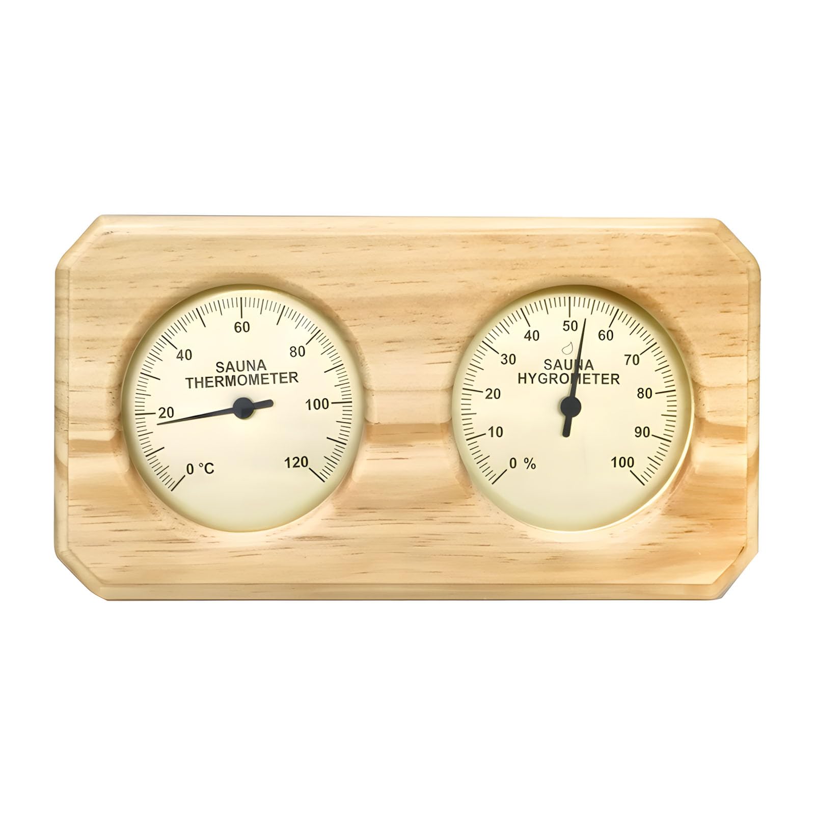 Shntig Wooden Sauna Heat Reader Sturdy Construction for Daily Use Large Display Hygrometer