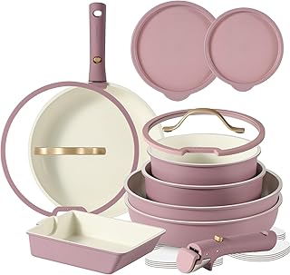 CAROTE カローテ フライパン セット16点 鍋セット IH・ガス火対応 PFOA PFOS フリー 取っ手のとれる マーブルコート くっつきにくい 洗いやすい 高級感ありのつまみ 紫 パープル 一年保証 プチ贅沢 Gold Luxeシリーズ