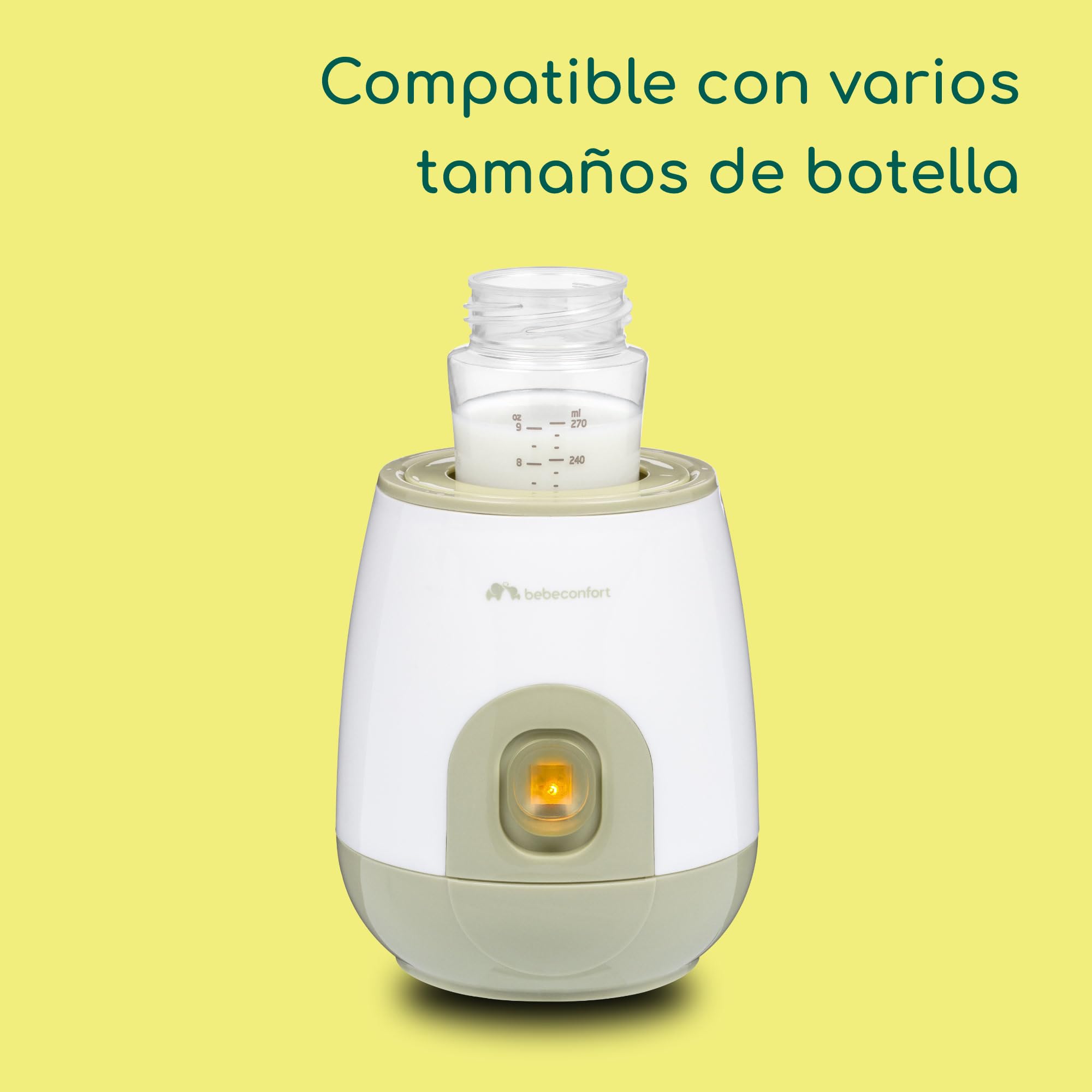 Bebeconfort Calientabiberones Eléctrico Express, Calientabiberones para Bebés, Calentamiento Rápido, Fácil de Usar, Blanco & Verde