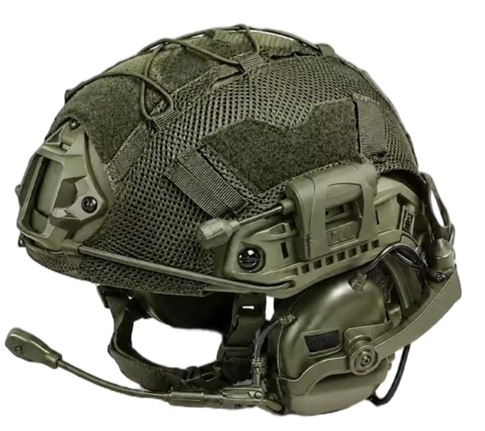 Fotrsta Airsoft Tactical FAST Helmet, Lightweight ABS Protective Headgear With Adjustable Suspension, Signal Light And Helmet Cover For Adult Paintball, Cosplay And Outdoor Activities