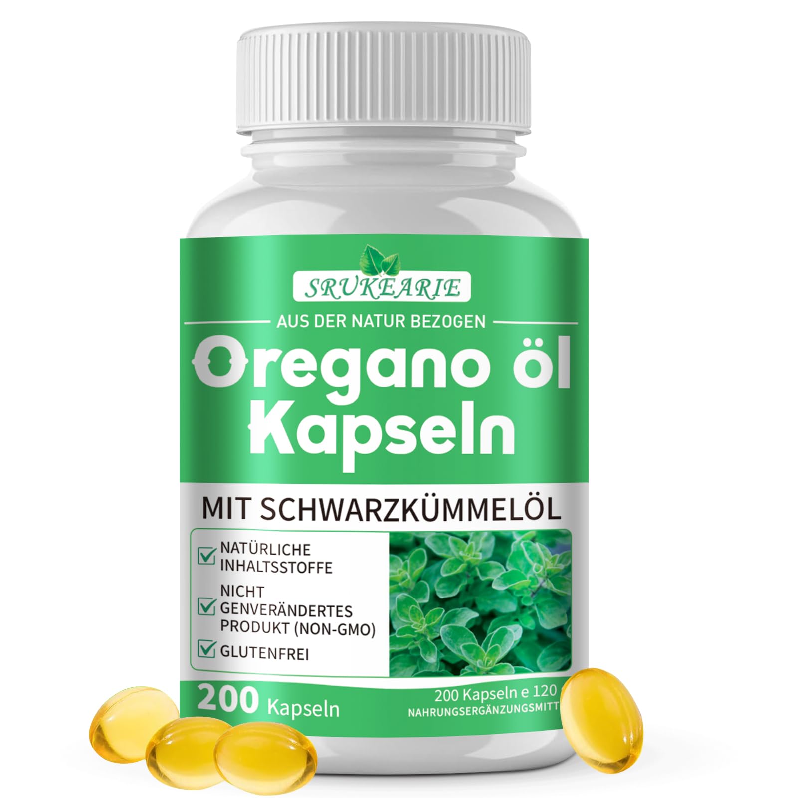Oreganoöl Kapseln, Oregano Öl Kapseln 200 Kapseln für die tägliche Routine
