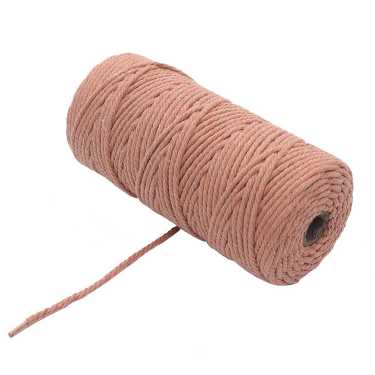 50 m / 100 m geflochtene gedrehte Baumwollschnur für Party, Hochzeit, Dekoration, Ziegelrot, 4 mm 50 m