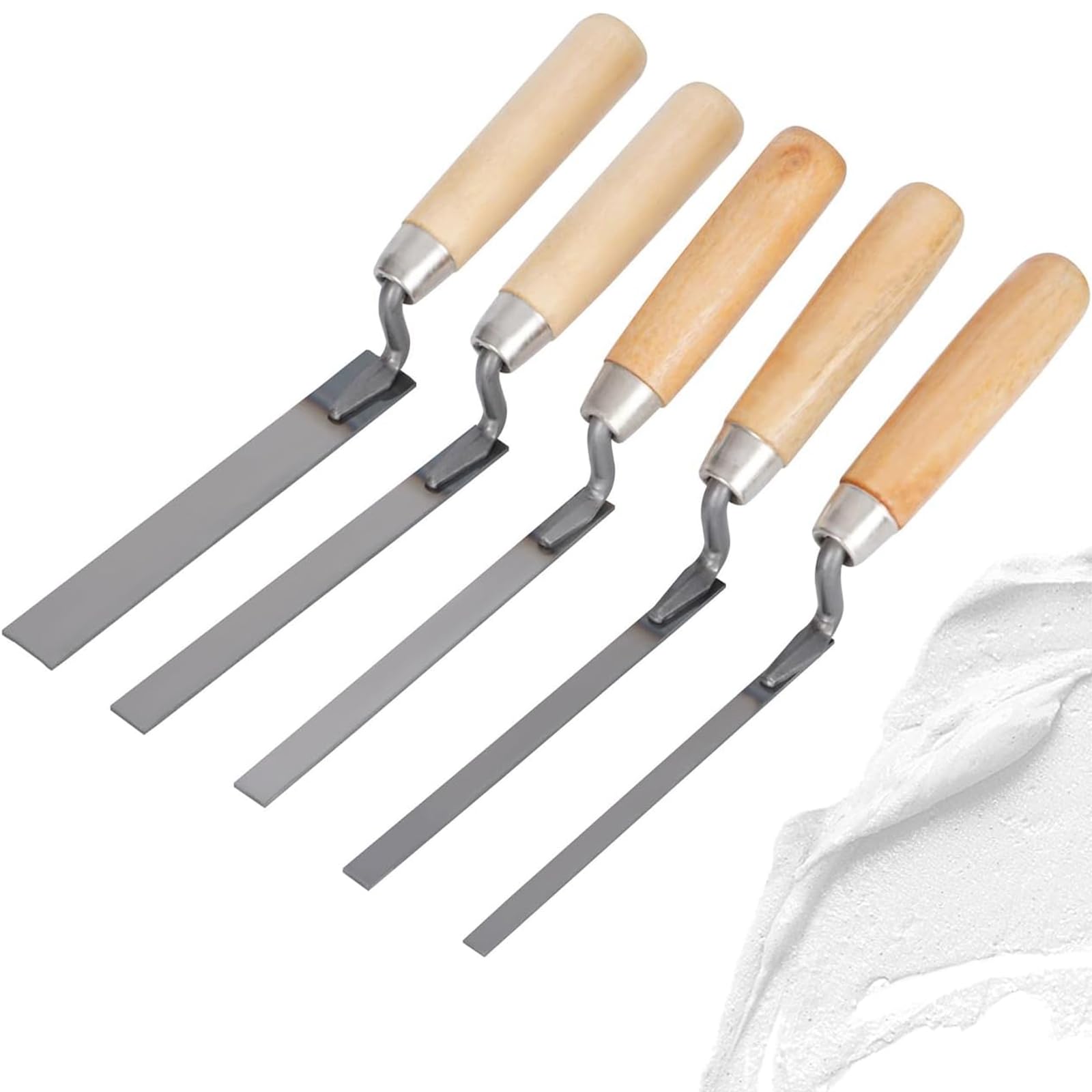 5Pcs Pointing Trowel Set, 6/8/10/12/15mm, Pointing Trowels