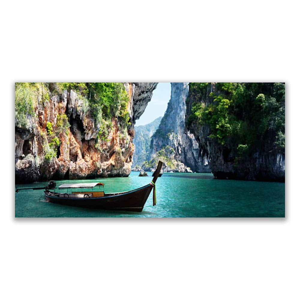 Déco Murale Moderne Design Tulup avec Finition Verre Lumineuse 120x60