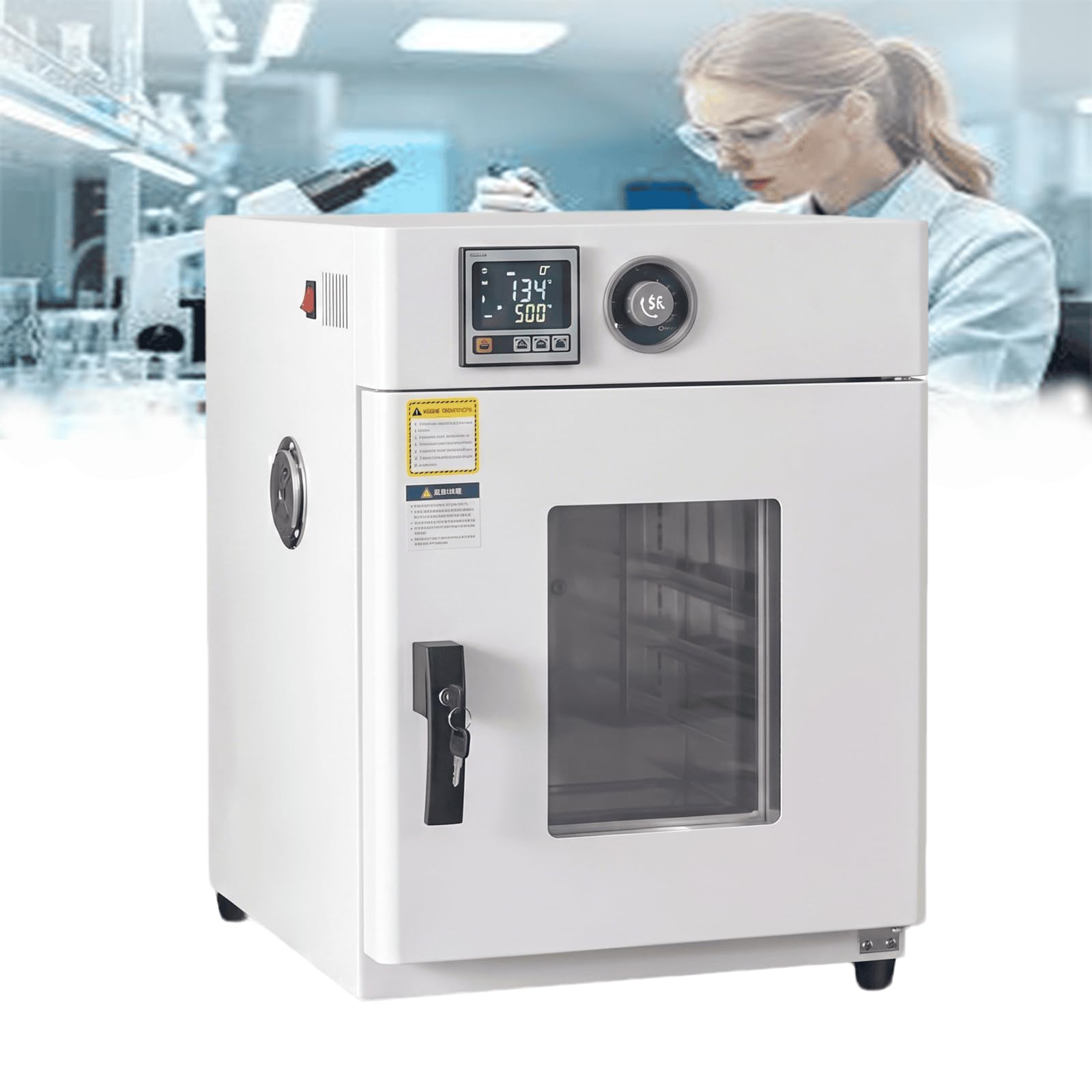 2026 Upgrade-Modell: Vakuum-Trockenschrank für Labor, thermostatischer Laborofen aus Edelstahl, Industrieofen für elektronische Bauteile & Saatgut,43L