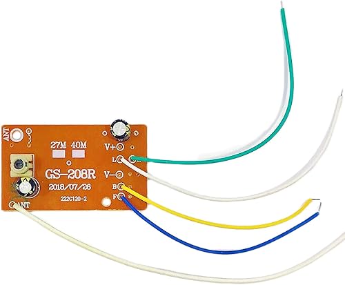 Miniatura 4 de Tablero de control remoto de cuatro vías de 40 mhz, transmisor y receptor RC, placa circular PCBA, juguete de coche, modelo de robot, accesorios