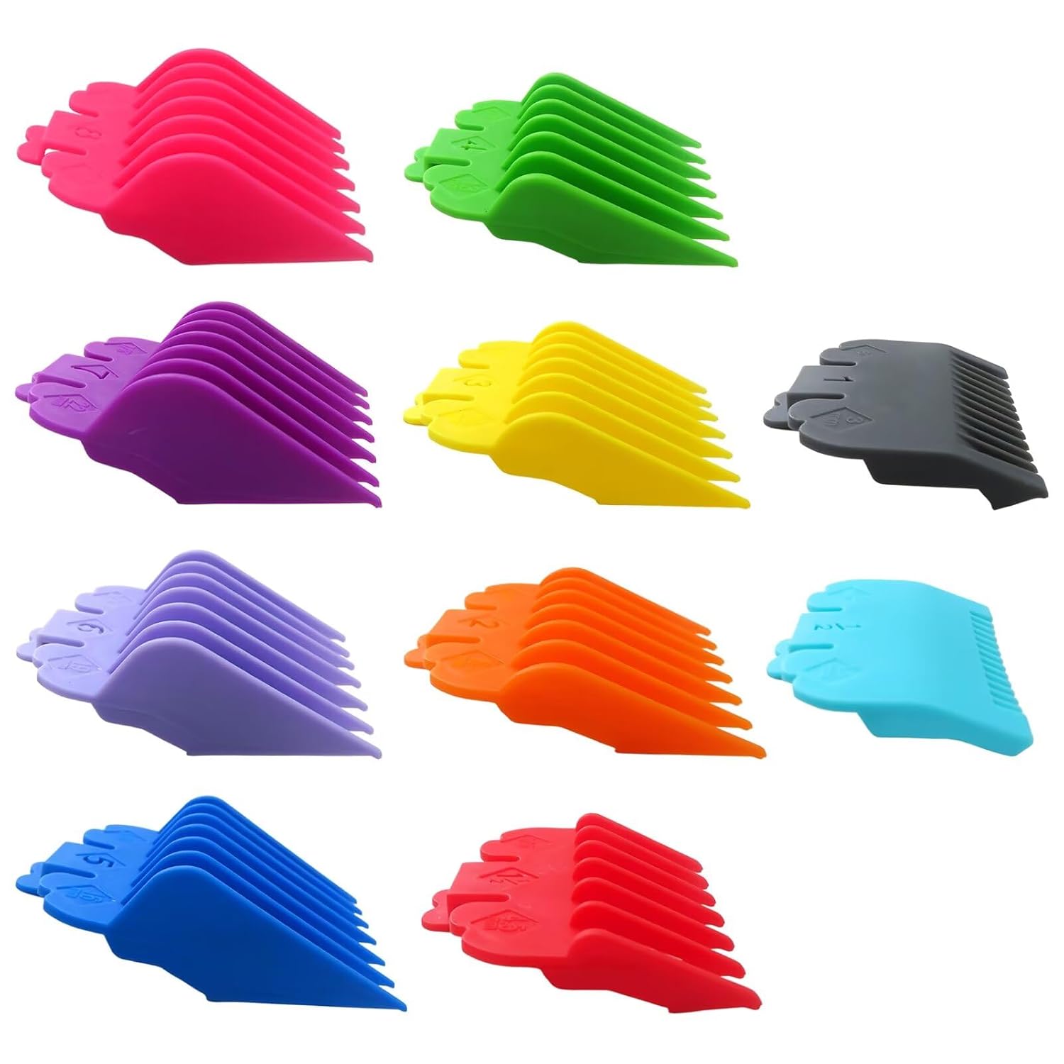 2025 Upgraded 10Pcs Hair Clipper Guards Cutting Combs for Limural K11S/NovahH CL-001/Surker K7S/K9C/K9S - Multiple Colors