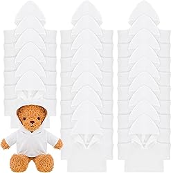 Litherr S 24 Pcs Stuffed Bear Clothes Bulk Sublimation Blank Stuffed Animal Shirt Plush Bear T Shirt Classic Bear Hoodie Tee Shirt Fit 14-18 Inches Stuffed Dolls