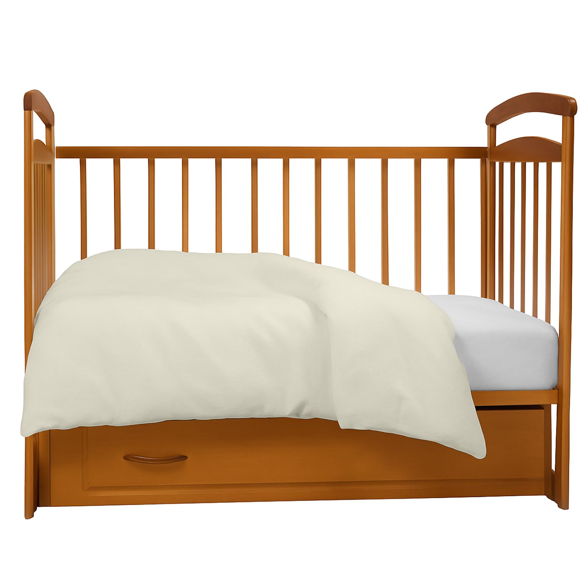 Egypto Cream 100% Brushed Cotton Cot Duvet Cover – Soft Thermal Flannelette Baby Bed Duvet Cover – Breathable & Hypoallergenic Warm Comforter – Winter Bedding Baby Quilt Cover (, Cot)