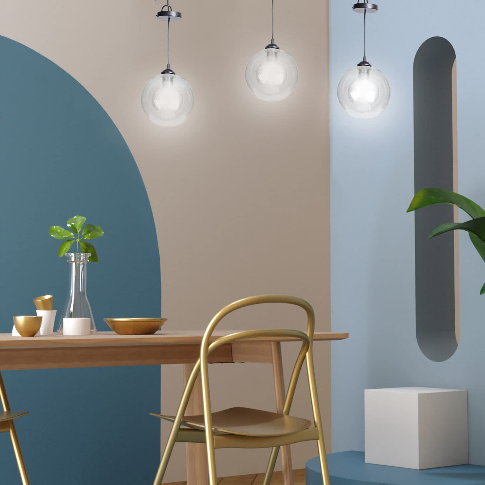 Housoutil Abat-Jour Globe Verre Clair 100 Mm G9 – Cache-Lumière Élégant Pour Plafonnier, Applique Murale, Lustre Ou Lampe Suspendue