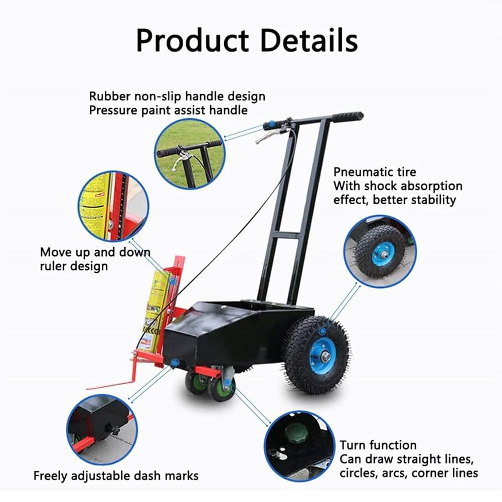 KK-GAL Rolling Striping Line Marking Machine, Heavy Duty Striping Line Marking Machine with 4 Wheels, Field Line Striping Machine, Floor Paint Tape Applicator, Industrial Wheel Line Painting Device