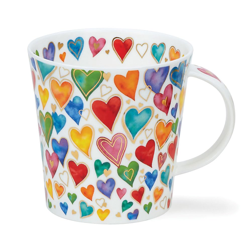 Dunoon DUNOON Lomond Shape Mug 0.32 Litre Dazzle (Hearts), Gold, Medium