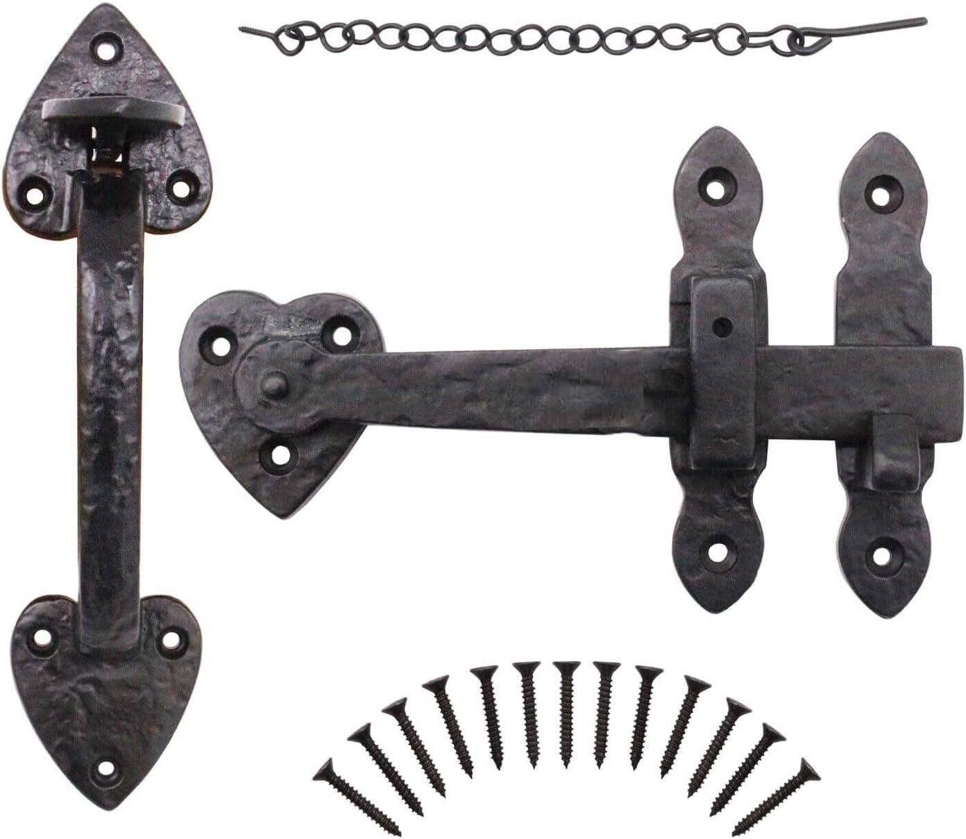 Scorpio Hardware Black Antique Cast Iron Suffolk Thumb Latch Set with fixings