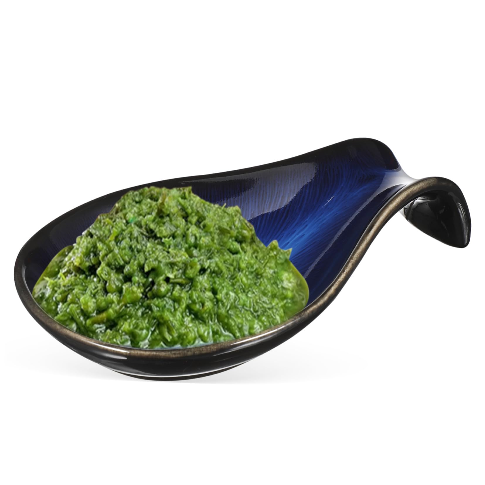 ULTECHNOVO Ceramic Spoon Shaped Dessert Plate Small Sauce Bowl for Serving Snacks Appetizers Multi Functional Utensil Rest Elegant Kitchen Decor for Home Dining Events