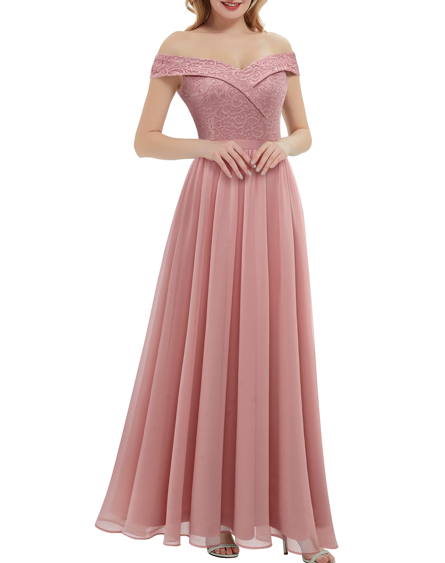 Daisyaner Women's Off Shoulder VNeck Formal Dresses Wedding Gowns