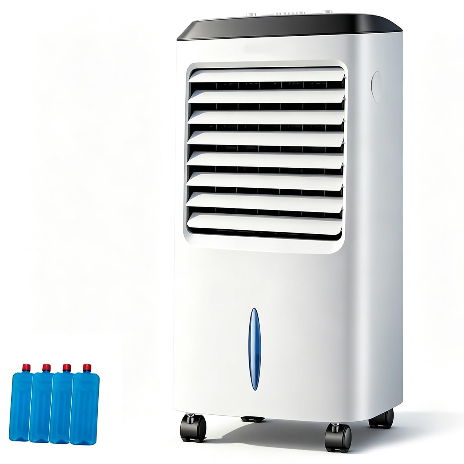 Swamp Cooler Air Conditioner, 430 Sq Ft Coverage Area, 2.6 Gal Tank, Evaporative Portable Air Conditioner, Brake Universal Casters, for Bedroom Home