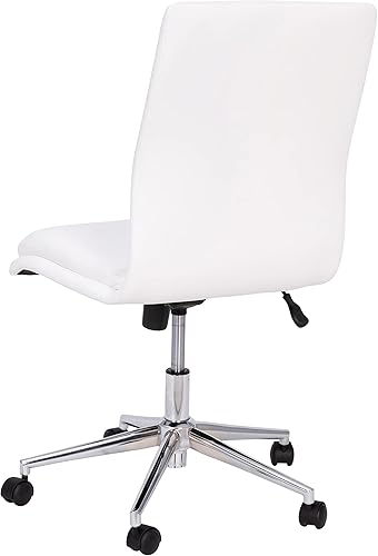 Miniatura 41 de Flash Furniture Madigan - Silla de oficina Task – Lujosa tapicería gris LeatherSoft – Acolchado medio respaldo y asiento – Base cromada ajustable en