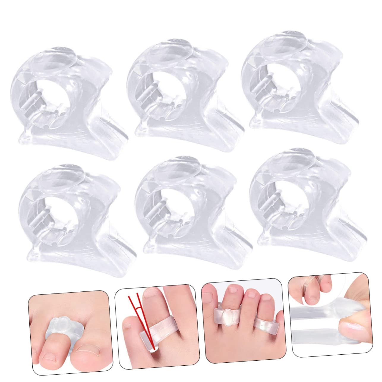 IWOWHERO 3Pairs Toe Separator Bunion Correctors for Men Women Comfortable Foot Support for Alleviating Friction Improving Toe Alignment Easy to Carry