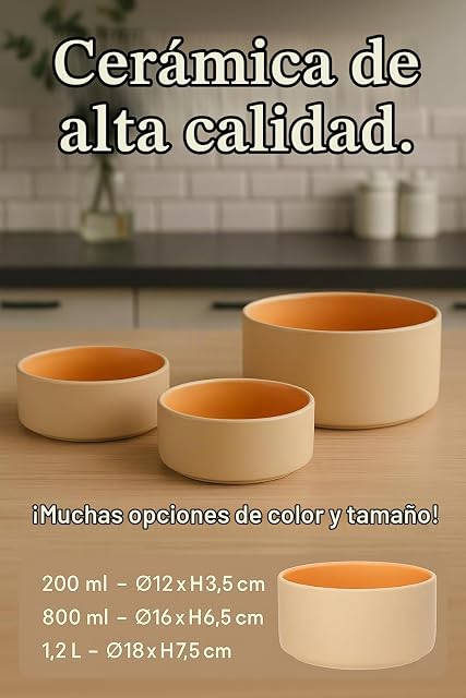 Foto 5 de 5 de COMEDERO Y Bebedero ANCA Redondo Beige/Naranja 12x3,5CM 200ML