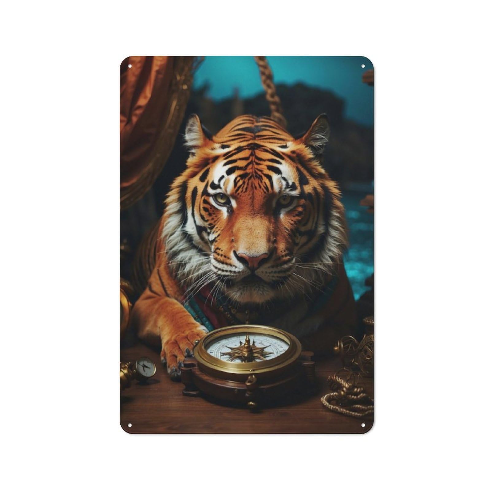 Vintage Metal Plaque 30x20cm Featuring Magnetic Majesty for Home Bar Wall, A Metal Wall Feature for Home Bars And Entertaining Spaces