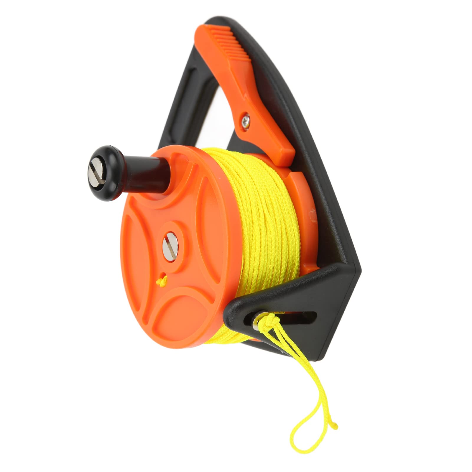 RiToEasysports Kołowrotek do nurkowania z akwalungiem, kołowrotek do nurkowania z akwalungiem z zatyczką kciukiem do nurkowania, nurkowania podwodnego, snorkelingu, 46 m, żółty drut (żółte koło)