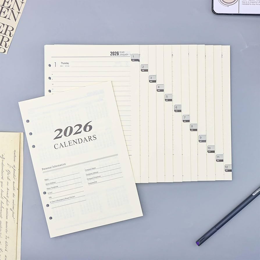 A5 6 Ring Binder Newestor 2025 Weekly And Monthly Planner Refill For A5 Ring Filofax Planner